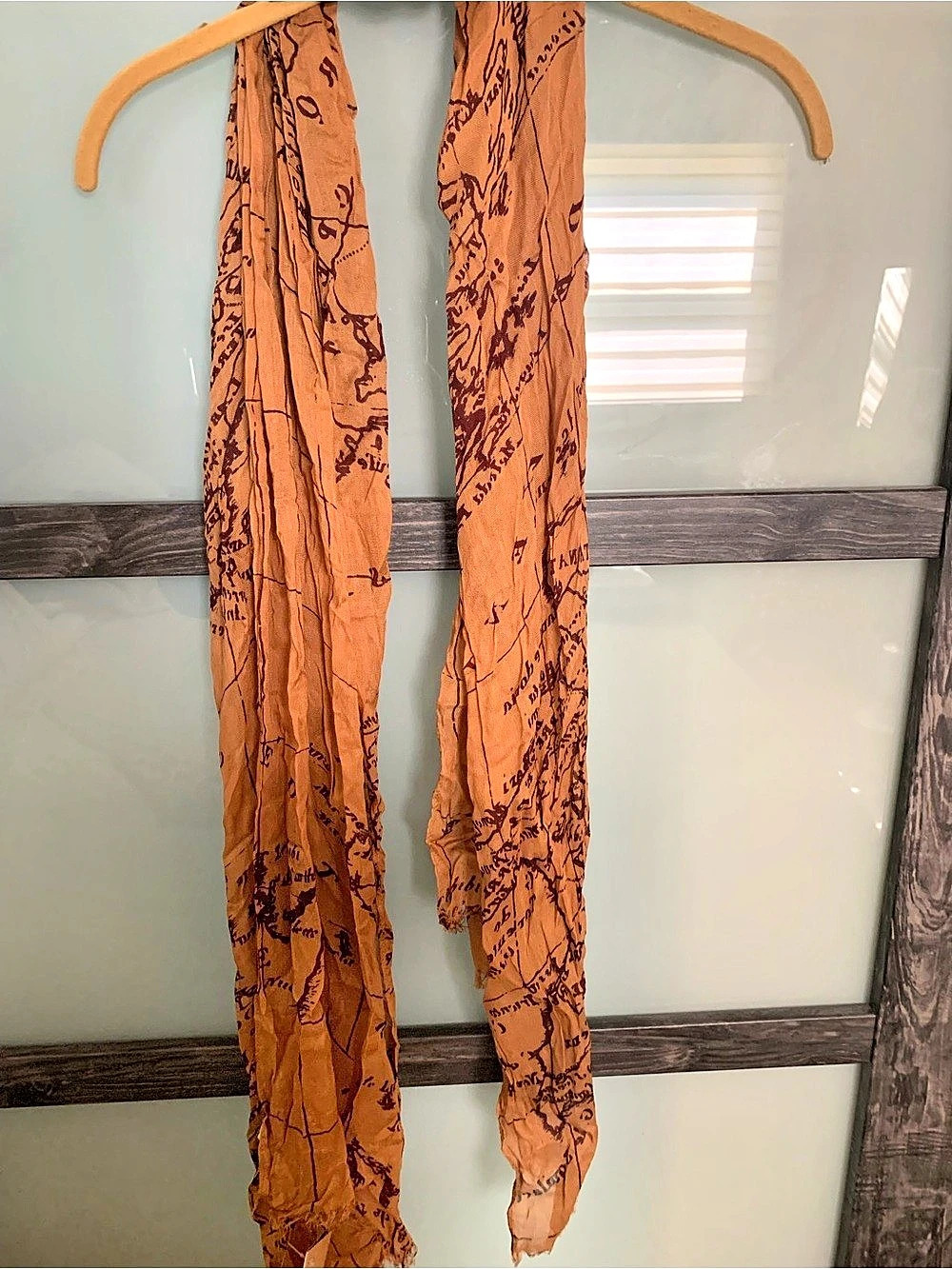Patricia Nash Signature Map Print Scarf in riot rust color NWT